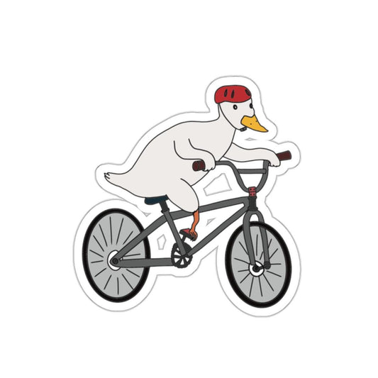 Duck Bike Kiss-Cut Stickers, Waterproof Animal Decal, Laptop Decal, Planner Sticker, Scrapbook Supplies, Gift for Kids