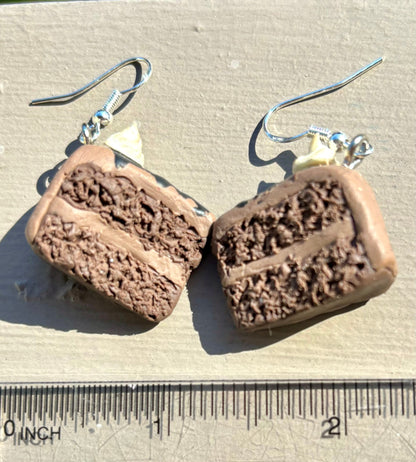 Chocolate Cake Slice Earrings