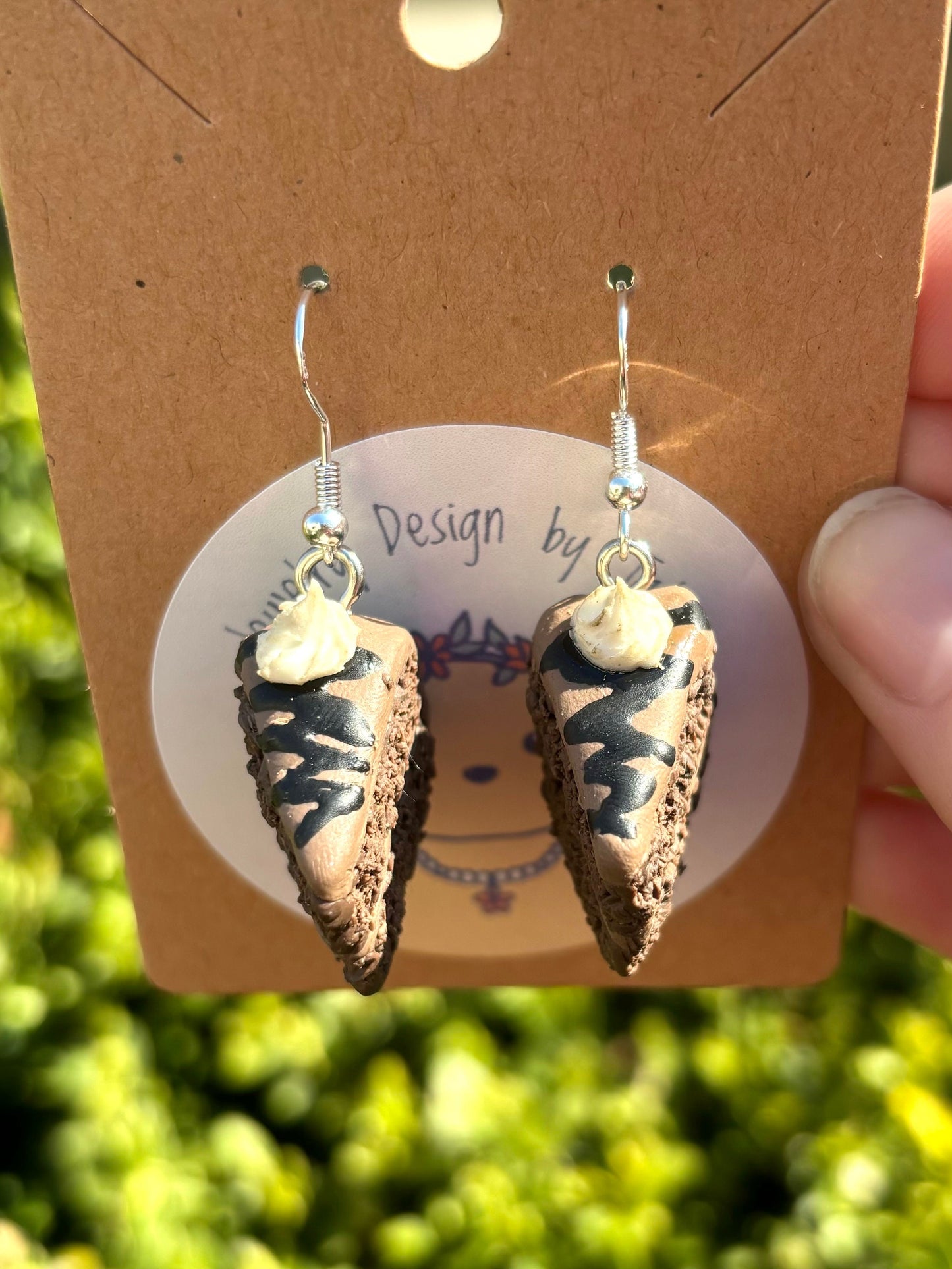 Chocolate Cake Slice Earrings