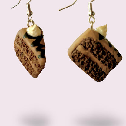 Chocolate Cake Slice Earrings