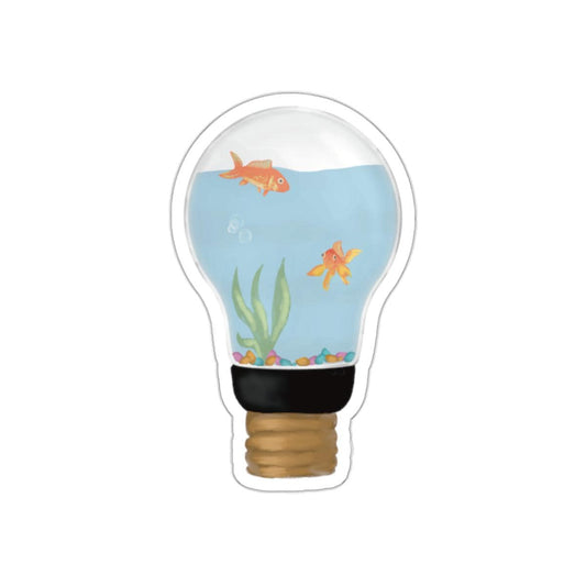 Fish Swimming in Lightbulb Sticker (2 sizes)